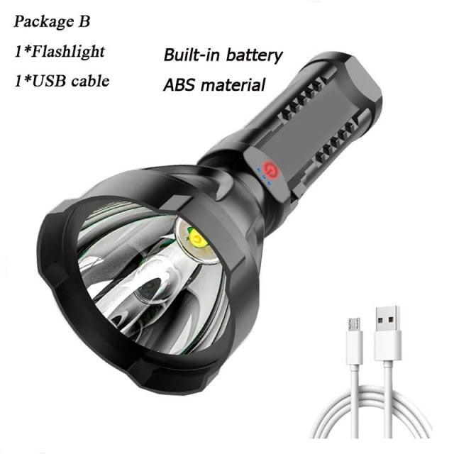 Rechargeable Adjustable USB LED Portable Rotary High Lumen Zoombale Super Strong Flashlight  Ultra-bright For Long-range  Outdoor  Camping Fishing Hiking Riding Walking Jogging Flashlight