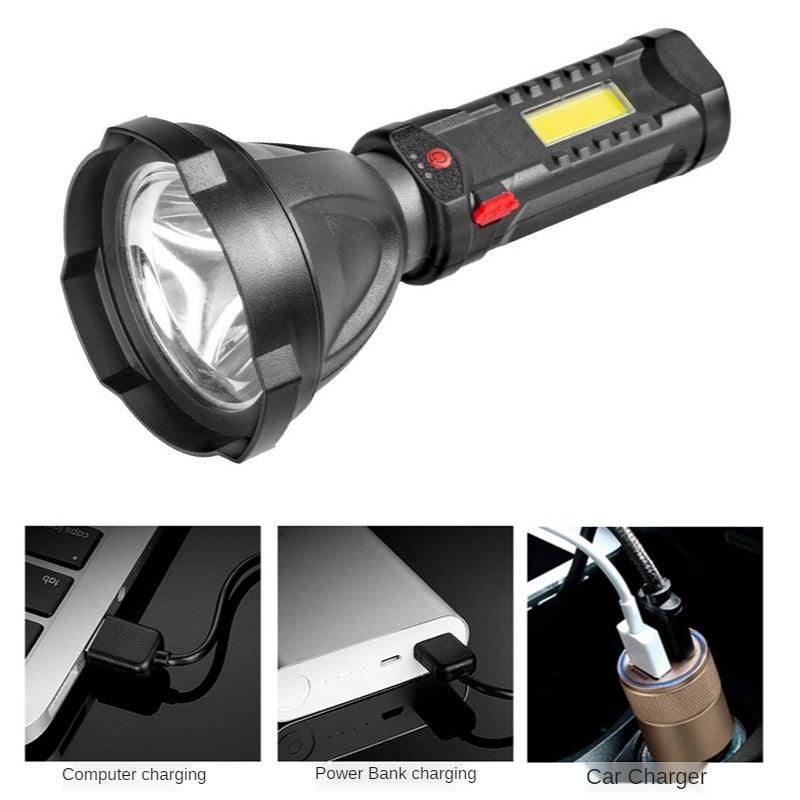 Rechargeable Adjustable USB LED Portable Rotary High Lumen Zoombale Super Strong Flashlight  Ultra-bright For Long-range  Outdoor  Camping Fishing Hiking Riding Walking Jogging Flashlight