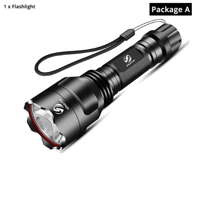 Rechargeable Adjustable Zoomable Waterproof LED Flashlight Super bright LED Tactical Torch Flashlight For Night Riding Camping Hiking Hunting & Indoor Activities