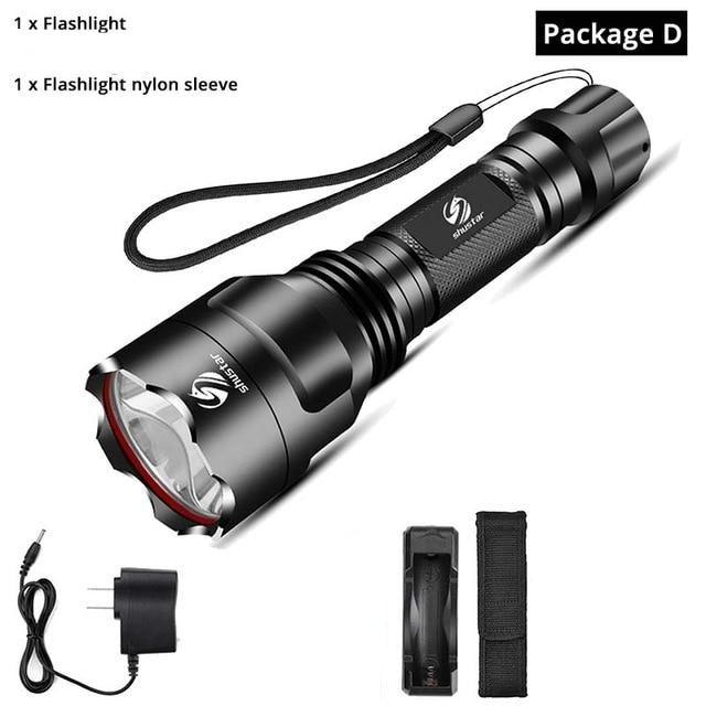 Rechargeable Adjustable Zoomable Waterproof LED Flashlight Super bright LED Tactical Torch Flashlight For Night Riding Camping Hiking Hunting & Indoor Activities