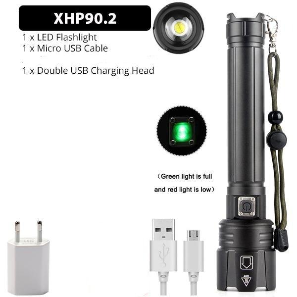 Rechargeable LED Flashlight High Lumen USB Ultra Bright Adjustable Powerful Zoomable Flashlight Water Resistant For  Daily Household and Outdoor Camping Hiking Riding Running