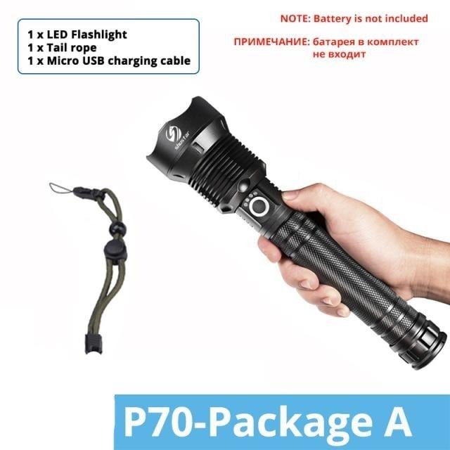 Rechargeable LED Flashlights Waterproof Hnadheld Super Bright High Lumens  Zoomable Powerful Lamp Bead Flashlight Torch For Outdoor & Indoor Camping Running Fishing Hiking Lamp