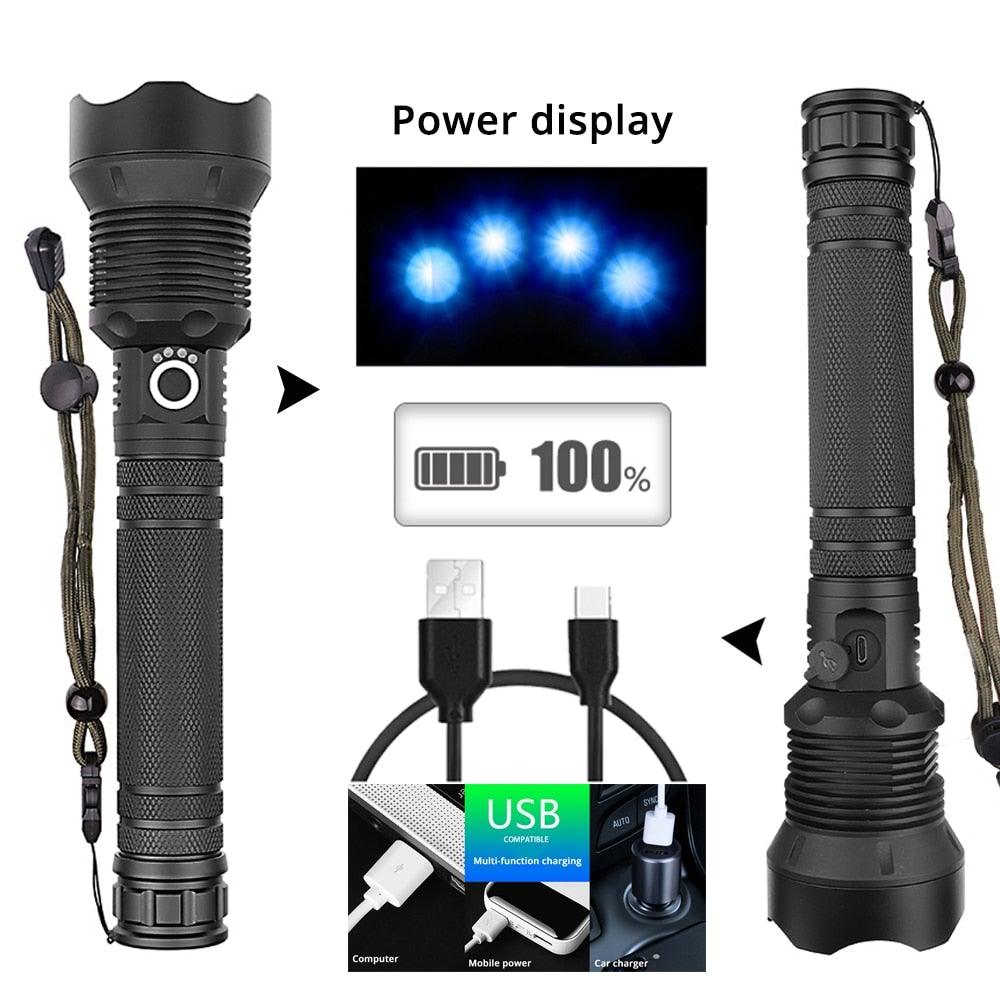 Rechargeable LED Flashlights Waterproof Hnadheld Super Bright High Lumens  Zoomable Powerful Lamp Bead Flashlight Torch For Outdoor & Indoor Camping Running Fishing Hiking Lamp