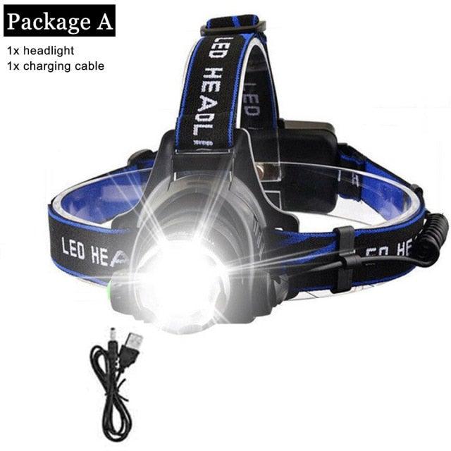 Rechargeable LED  Headlamps Ultra-bright High lumens Zoomable Waterproof LED Headlight Head Torch Flashlight Head Lamp For Fishing  Hands-Free Headlight