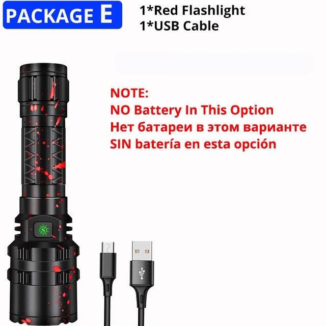 Rechargeable  LED Tactical Flashlights Waterproof Powerful High Lumen Super  Bright Power LED Aluminum Flashlight For Hiking Outdoor Camping Fishing Jogging Running HouseholdPowerful Light