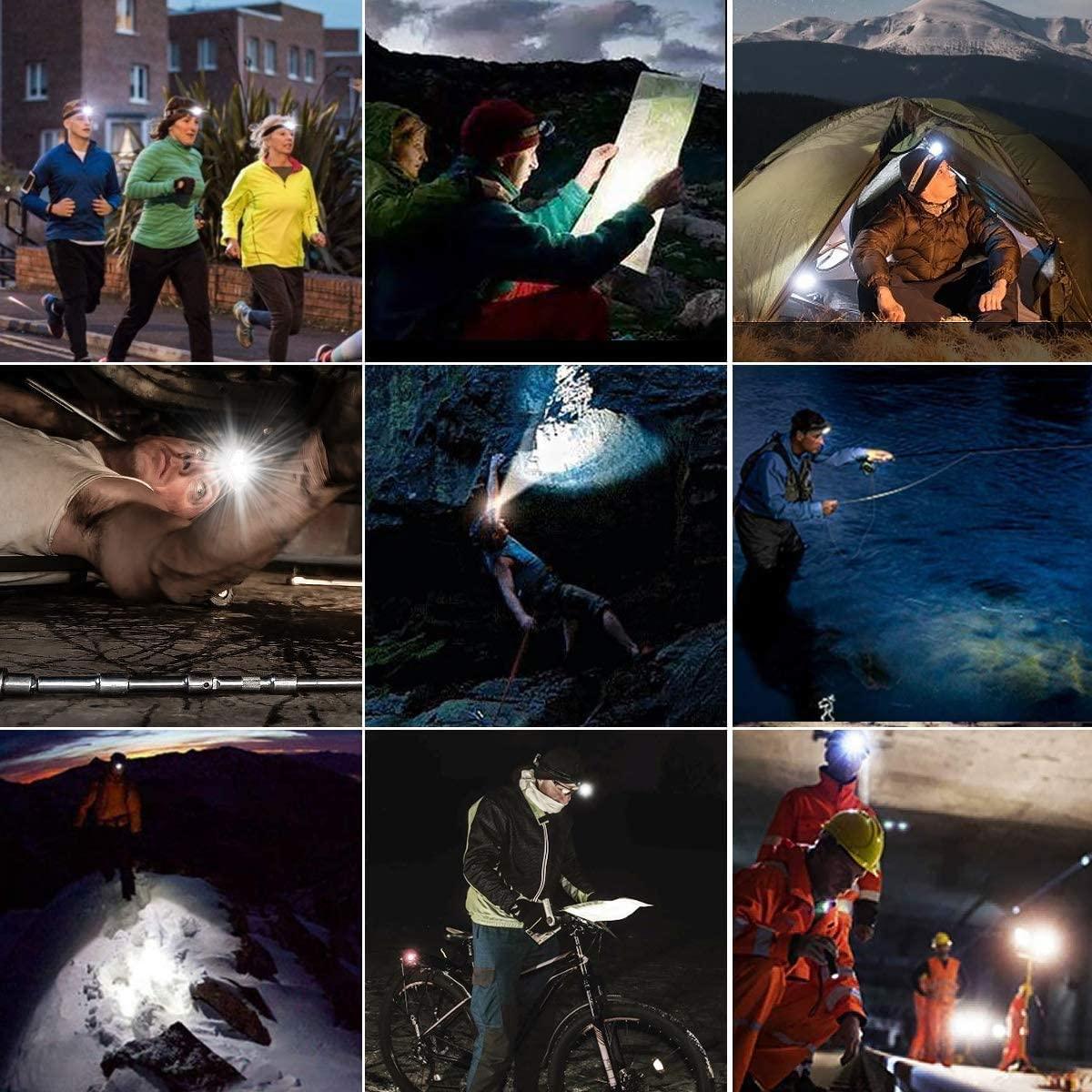 Rechargeable Powerful USB LED High Lumen Headlamp Ultra-Light Bright Headlight Waterproof Sensor Head Light  For Outdoors Camping Running Hiking Biking Fishing