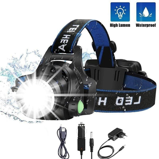 Rechargeable Ultra-bright High Lumen LED Headlamp Hands-Free USB Zoomable Headlight Waterproof  Super Bright Head Lights For Fishing Camping Hiking Riding JoggingTorch Flashlight