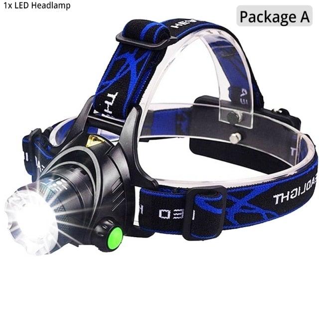Rechargeable Ultra-bright High Lumen LED Headlamp Hands-Free USB Zoomable Headlight Waterproof  Super Bright Head Lights For Fishing Camping Hiking Riding JoggingTorch Flashlight