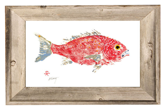 Coastal Art Red Snapper Fish Ocean Artist Inspired