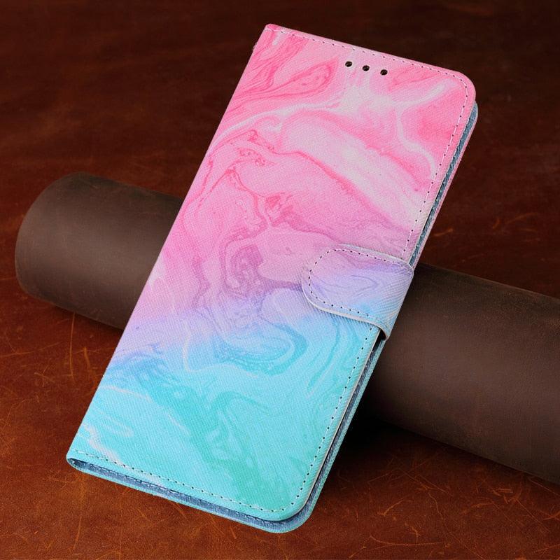 Redmi9T Magnetic Leather Phone Case on For Xiaomi Redmi 9T 9AT 9A 9C NFC Redmi9 9 T A Power 9Prime Wallet Book Cute Cover Colorful Premium Leather Wrist Strap Viewing Stand Magnetic Folio Inner Protective Flip Cover