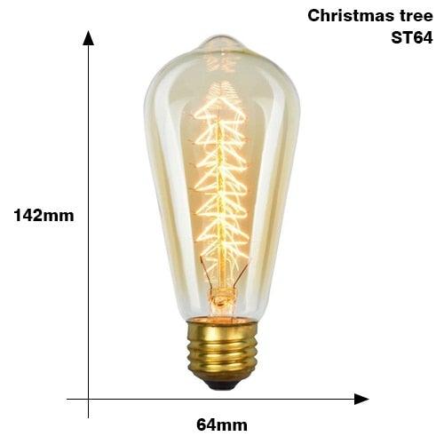 Retro Edison Bulb ST64 A19 T45 G80 G95 G125 Incandescent Light Bulb E27 220V 40W filament bulb lighting tubes Edison