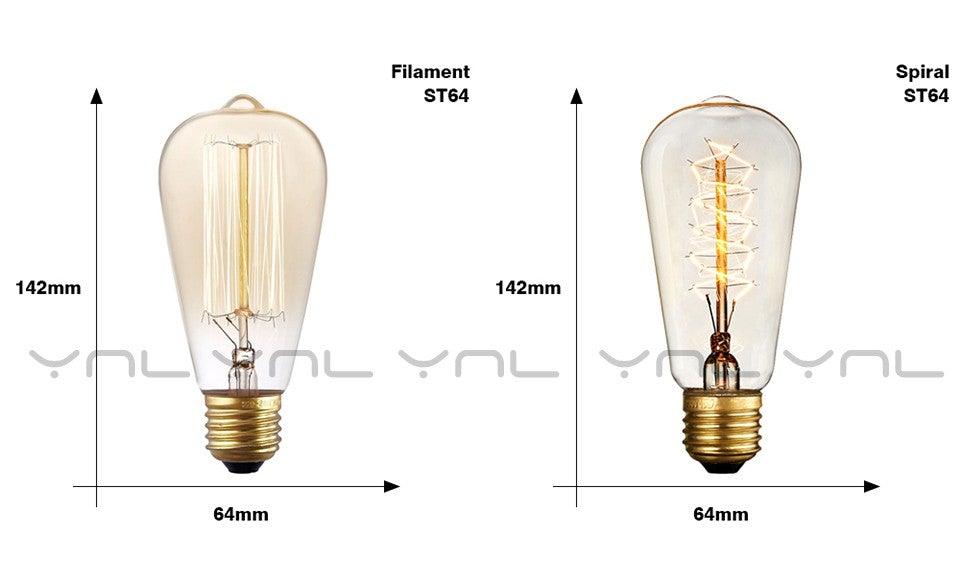 Retro Edison Bulb ST64 A19 T45 G80 G95 G125 Incandescent Light Bulb E27 220V 40W filament bulb lighting tubes Edison