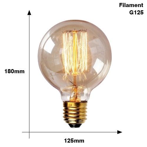 Retro Edison Bulb ST64 A19 T45 G80 G95 G125 Incandescent Light Bulb E27 220V 40W filament bulb lighting tubes Edison