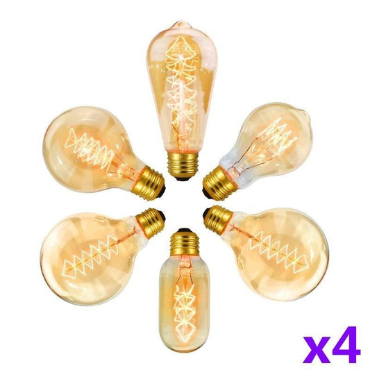 Retro Edison Light Bulb Filament Vintage Ampoule Incandescent Bulb Lamp Bedroom Decoracion Holiday Night Light Lamp And Reading Office Desk Lights Medium Base Lamp For Home Light Fixtures