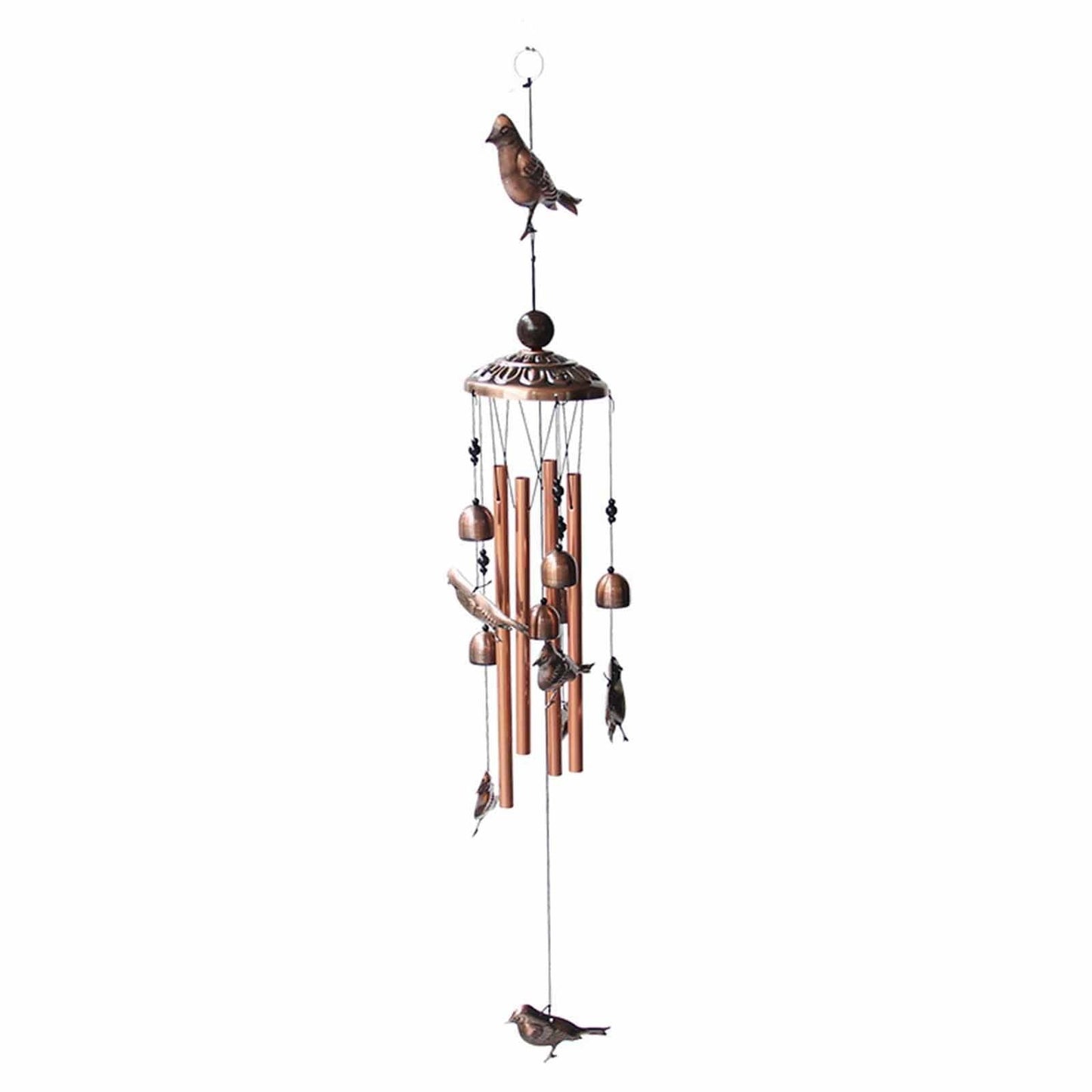 Retro Metal Romantic Wind Catcher Animal Wind Chime Iron Art Wind Bell Tubes Aluminum Tubes Hanging Art Wind Bell Gift Hanging Pendant Ornament For Home Xmas Mom Gifts Festival Balcony Garden Decoration