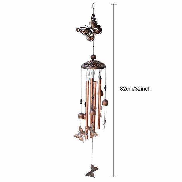 Retro Metal Romantic Wind Catcher Animal Wind Chime Iron Art Wind Bell Tubes Aluminum Tubes Hanging Art Wind Bell Gift Hanging Pendant Ornament For Home Xmas Mom Gifts Festival Balcony Garden Decoration