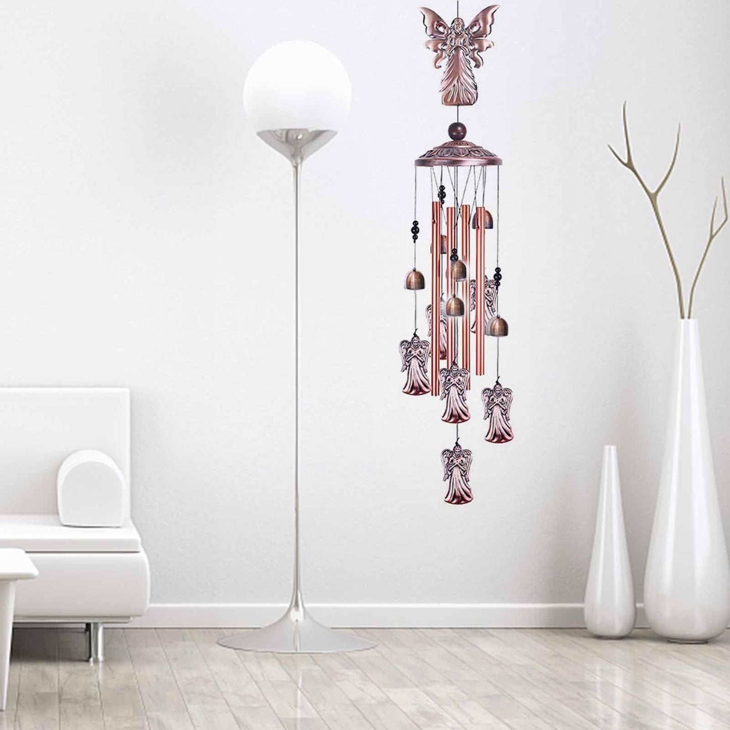 Retro Metal Romantic Wind Catcher Animal Wind Chime Iron Art Wind Bell Tubes Aluminum Tubes Hanging Art Wind Bell Gift Hanging Pendant Ornament For Home Xmas Mom Gifts Festival Balcony Garden Decoration