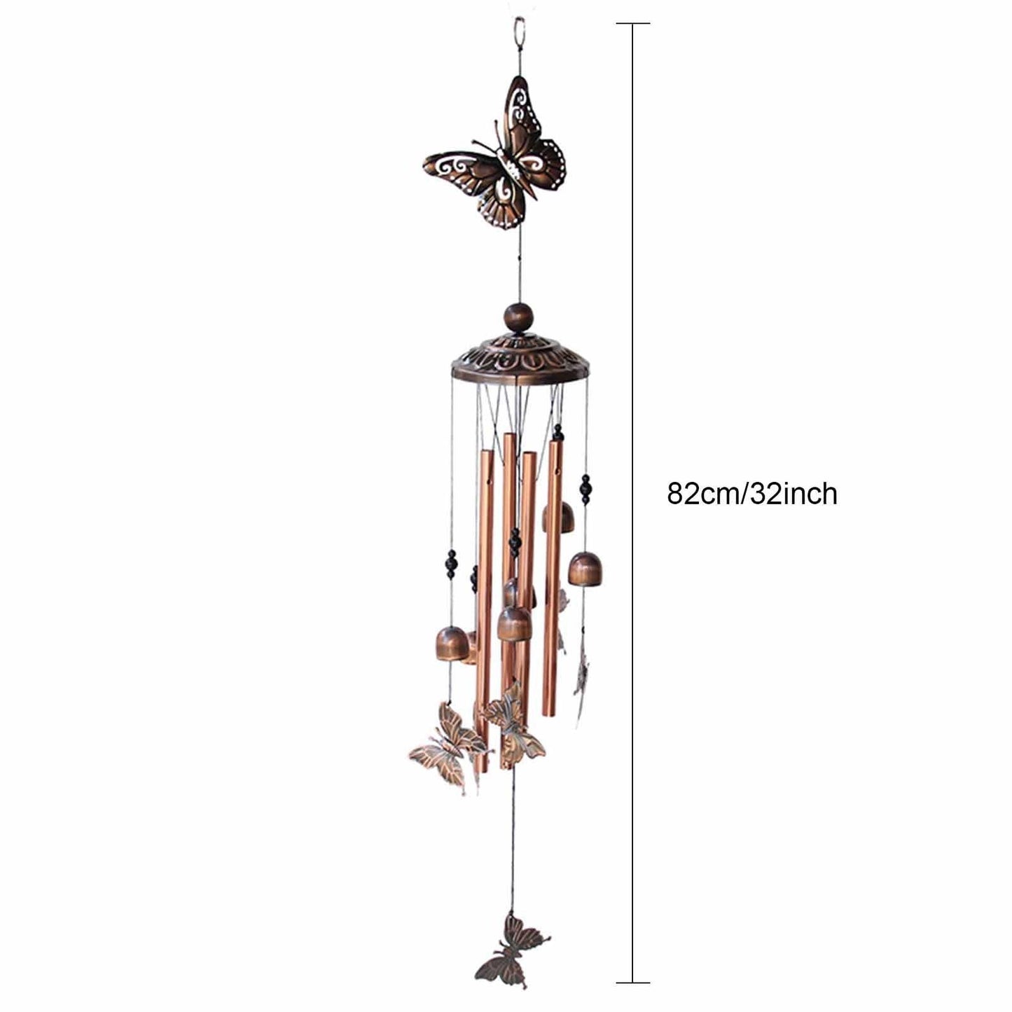 Retro Metal Romantic Wind Catcher Animal Wind Chime Iron Art Wind Bell Tubes Aluminum Tubes Hanging Art Wind Bell Gift Hanging Pendant Ornament For Home Xmas Mom Gifts Festival Balcony Garden Decoration