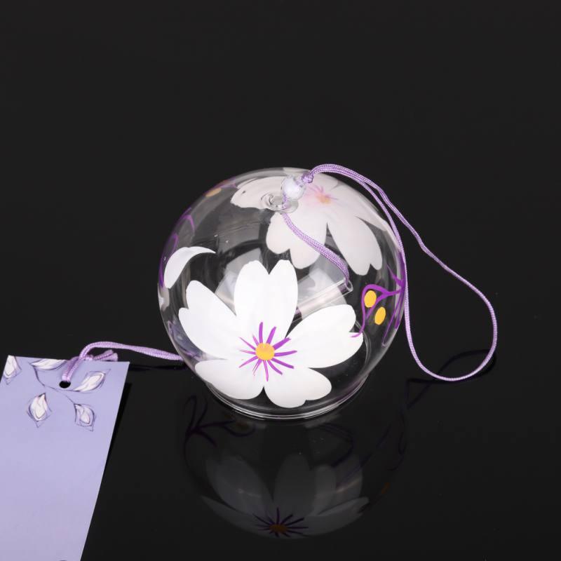 Romantic Cherry Wind Bells Japanese Wind Bell Japan Wind Chimes Handmade Glass Pendant Furin Home Decors Spa Kitchen Office Decor Birthday Gift Outdoor or Indoor Home Decors