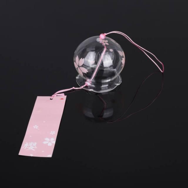 Romantic Cherry Wind Bells Japanese Wind Bell Japan Wind Chimes Handmade Glass Pendant Furin Home Decors Spa Kitchen Office Decor Birthday Gift Outdoor or Indoor Home Decors