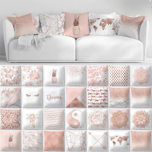 Rose Gold Beautiful Pillow Cover Cushion Home Decorative Colorful Print Cozy Pillow Cases Pineapple Pink Cushion Cover