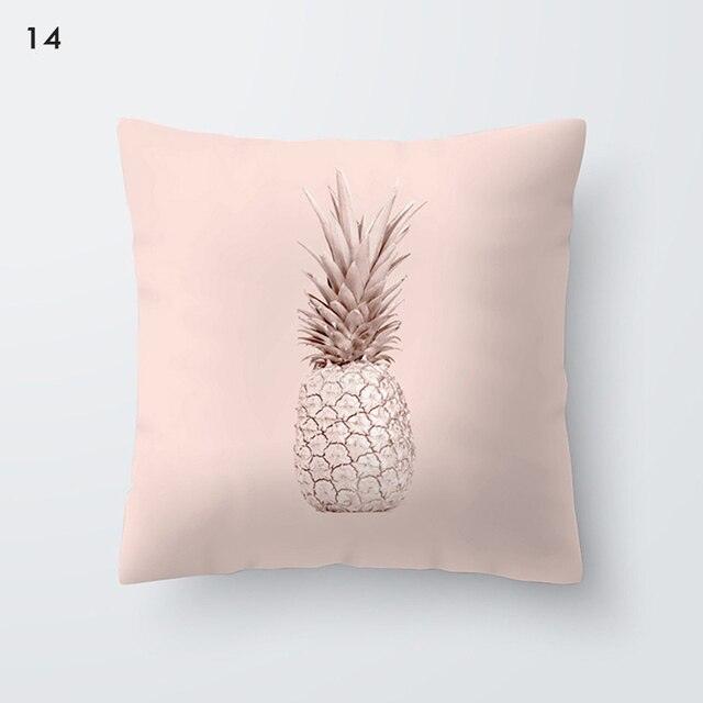 Rose Gold Beautiful Pillow Cover Cushion Home Decorative Colorful Print Cozy Pillow Cases Pineapple Pink Cushion Cover