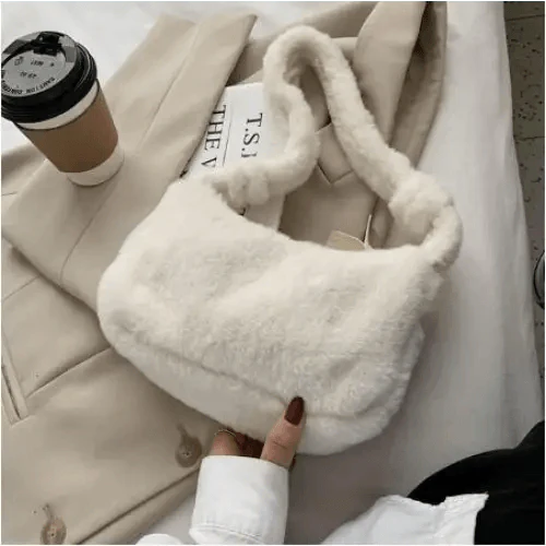 Simple And Stylish Women Soft Plush Winter Furry Shoulder Bags For Ladies And Girls Designer Clutch Handbag For Female