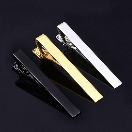Simple Tie Clip Men Metal Copper Necktie Bar Clip Gold Silver Black 3 Bright Colors Best Gifts For Your Father Lover And Friends  Simple Classic Bar Clasp Practical Necktie Accessories Fashion Men Tie Clips Luxury Clothing Jewelry