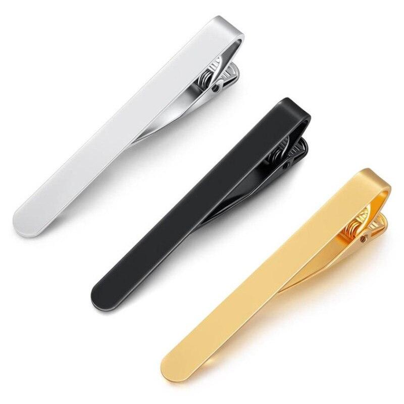 Simple Tie Clip Men Metal Copper Necktie Bar Clip Gold Silver Black 3 Bright Colors Best Gifts For Your Father Lover And Friends  Simple Classic Bar Clasp Practical Necktie Accessories Fashion Men Tie Clips Luxury Clothing Jewelry