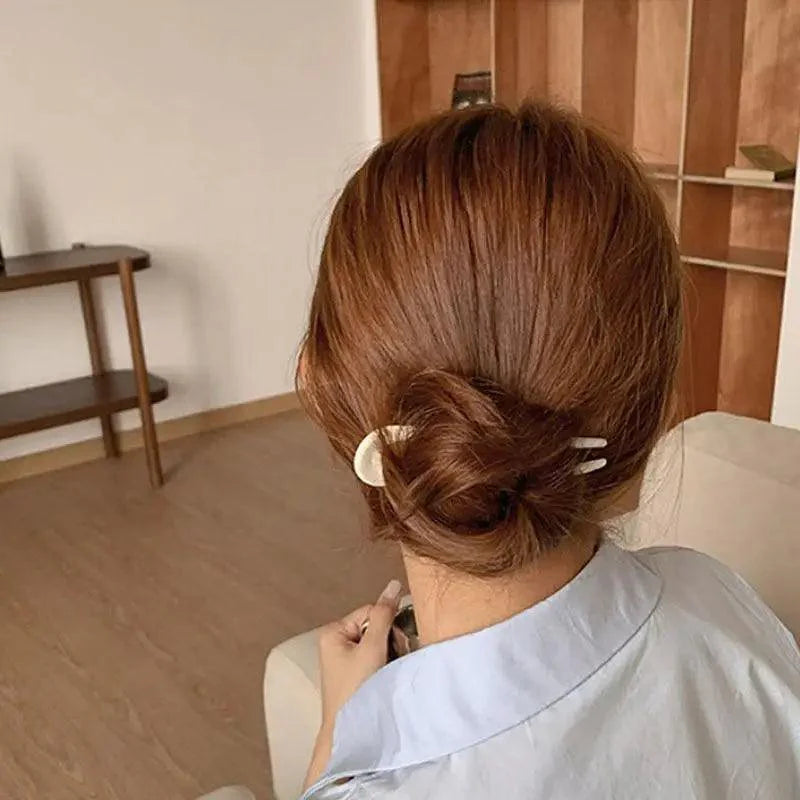 Simple Women Hair Stick Vintage Hair Clip Hairstyle U Shape Design Hairpin Girl Ponytail Hair Accessories