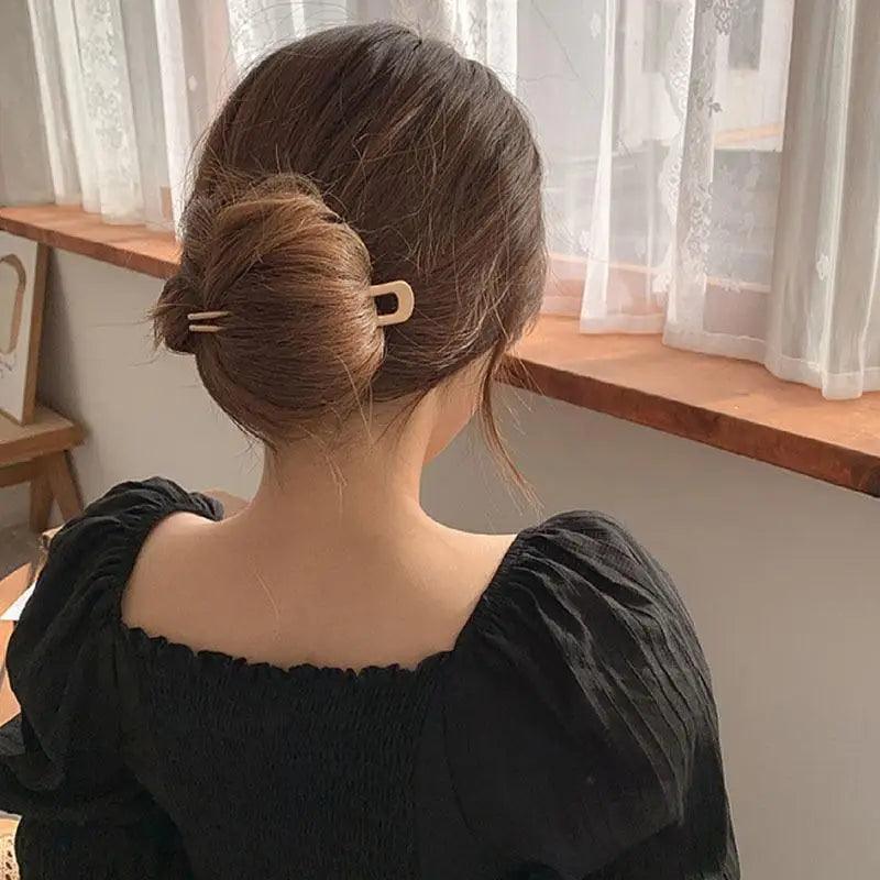 Simple Women Hair Stick Vintage Hair Clip Hairstyle U Shape Design Hairpin Girl Ponytail Hair Accessories