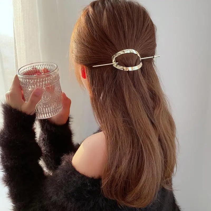 Simple Women Hair Stick Vintage Hair Clip Hairstyle U Shape Design Hairpin Girl Ponytail Hair Accessories