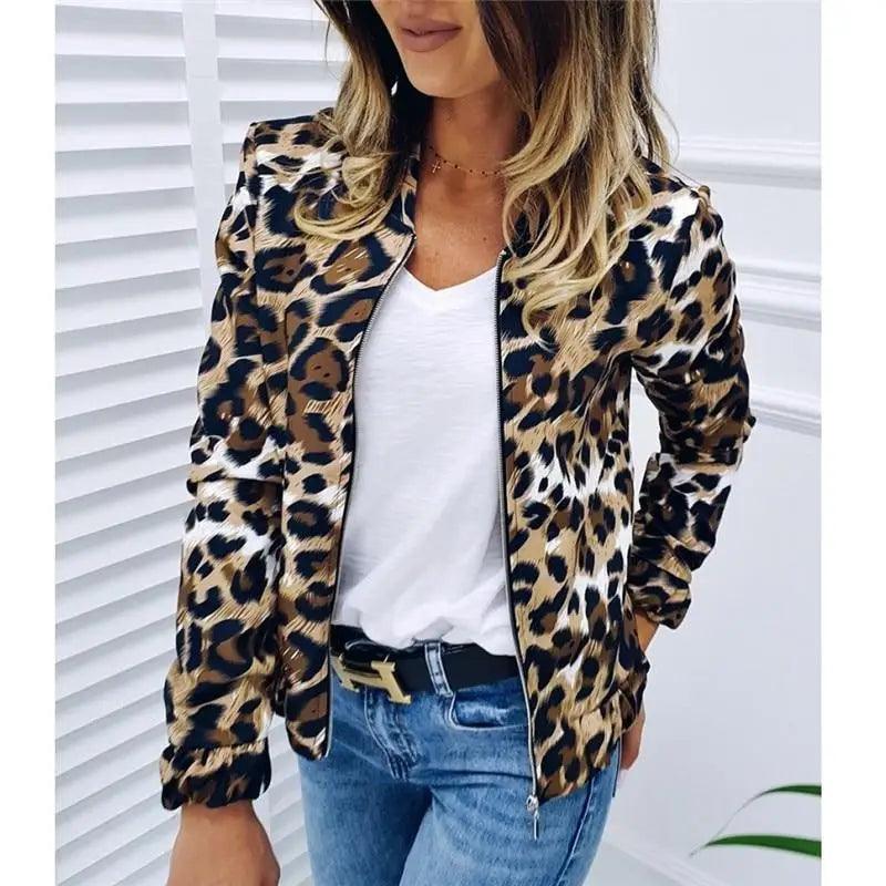 Sizzling Stylish Women's Long Sleeve Jacket Sweater Top Ladies Casual Leopard Print, Cardigan Zipper, Short Outwear, Coat Jacket