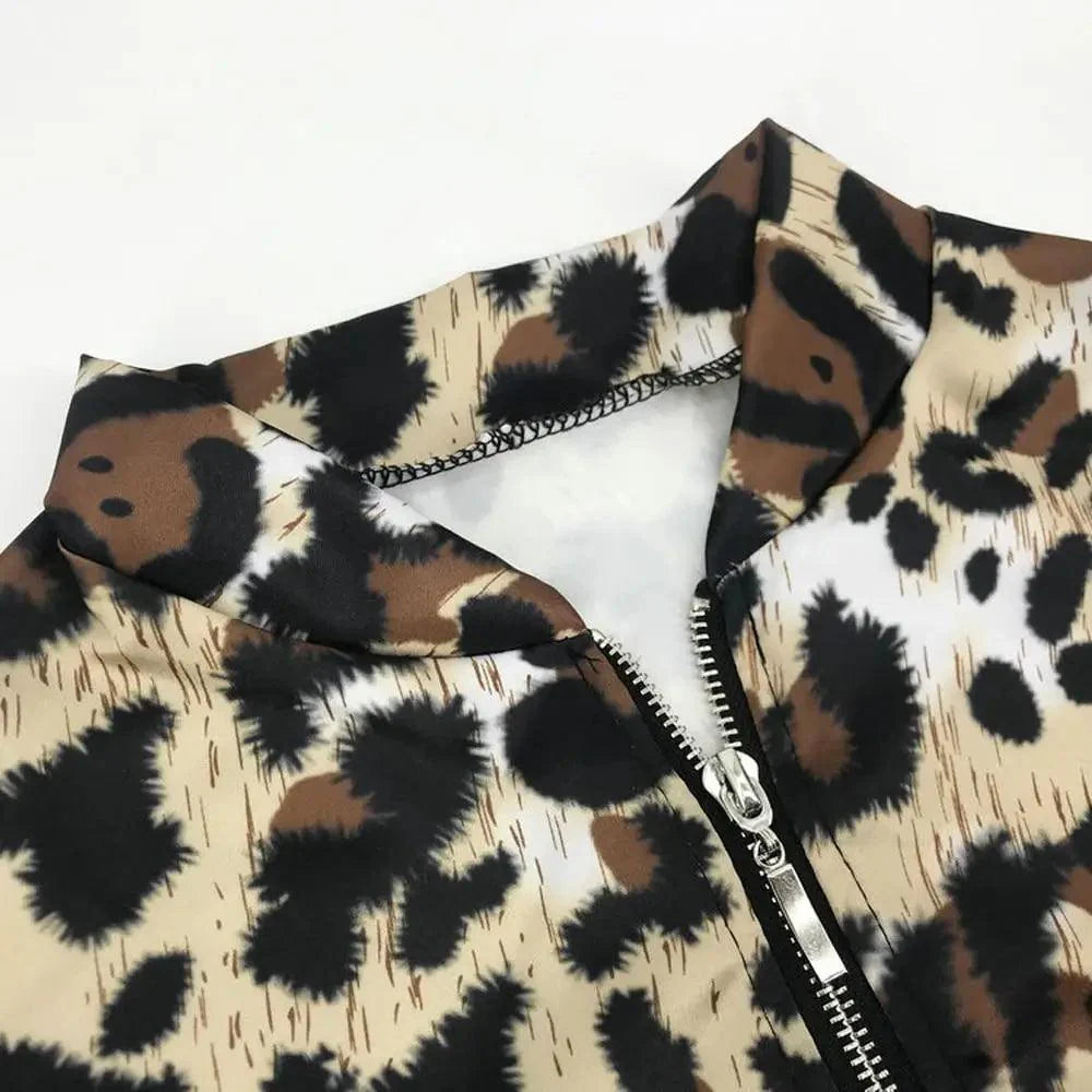 Sizzling Stylish Women's Long Sleeve Jacket Sweater Top Ladies Casual Leopard Print, Cardigan Zipper, Short Outwear, Coat Jacket