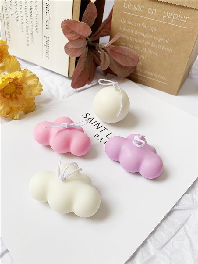 Small Scented Cloud Shape Birthday Candle Handmade Scented Candle Hand Poured Decorative Candle Aesthetic Candle Room Decor For Home Use Bedroom Romantic Soy Candle Home decoration Mother's Day Gifts