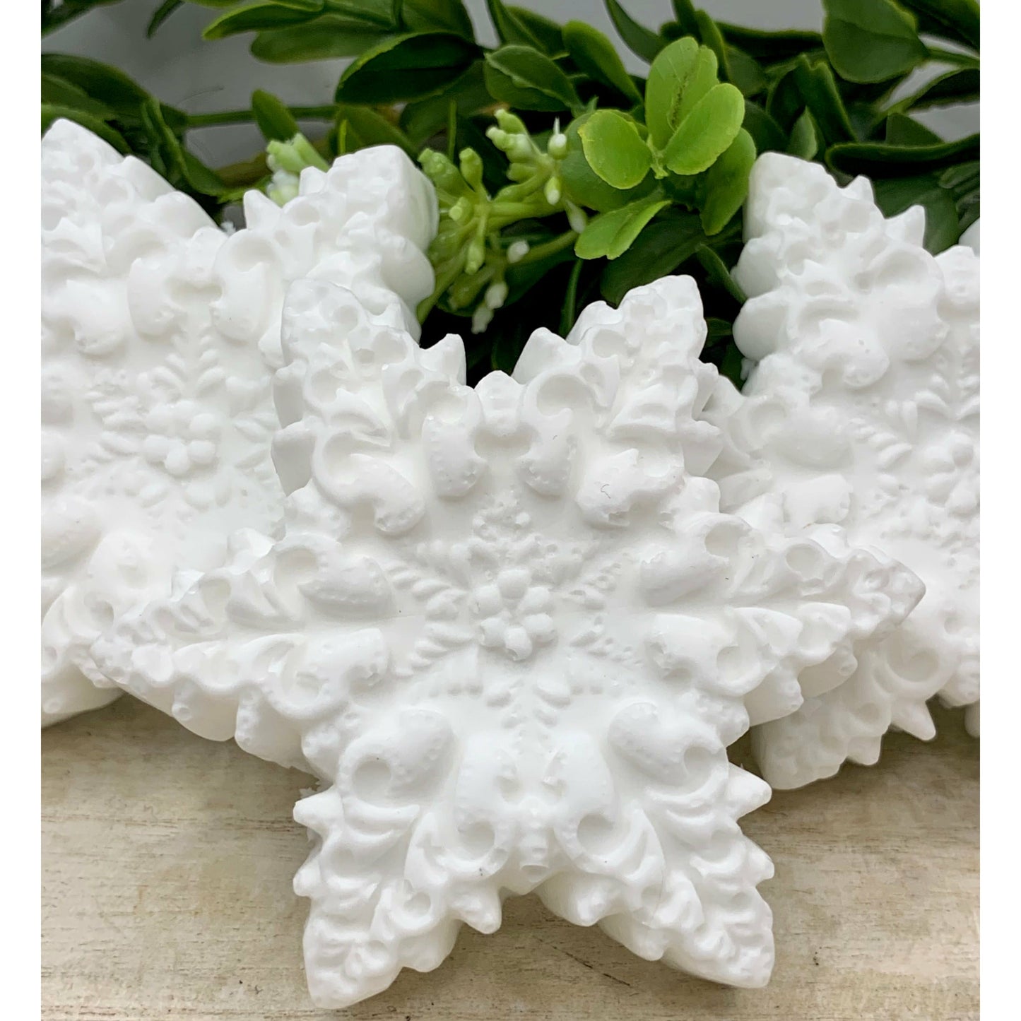 10 Snowflake Soaps