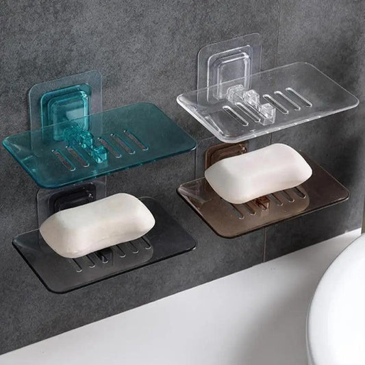 Soap Dish Suction Cup Soap Dish Soap Dish for Bathroom Case Soap Box Dish Storage Plate Drain Soap Box Soap Holder Transparent Soap Dish Drainer Tray - Suction Cup Soap Dish Holder Wall Mounted for Bathroom Shower