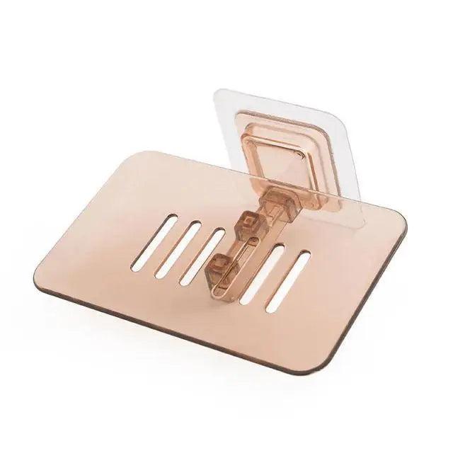 Soap Rack No Drilling Wall Mounted Double Layer Soap Holder Soap Sponge Dish Bathroom Accessories Soap Dishes Self Adhesive Shower Soap Saver Holder Stand Bathroom Bar Soap Case Adhesive Kitchen Sink Sponge Holder Drainer Wall Soap Dish Container