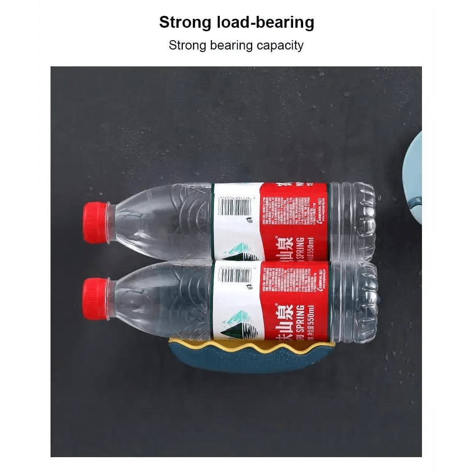 Soap Rack No Drilling Wall Mounted Drain Non Perforated Double Layer Holder Sponge Dish Accessories Magic Soap Dishes Bathroom Cute Soap Dish for Kids Plastic Self Draining Soap Holder for Shower Wall Cartoon Hanging Bathroom Soap Tray with Suction Cup