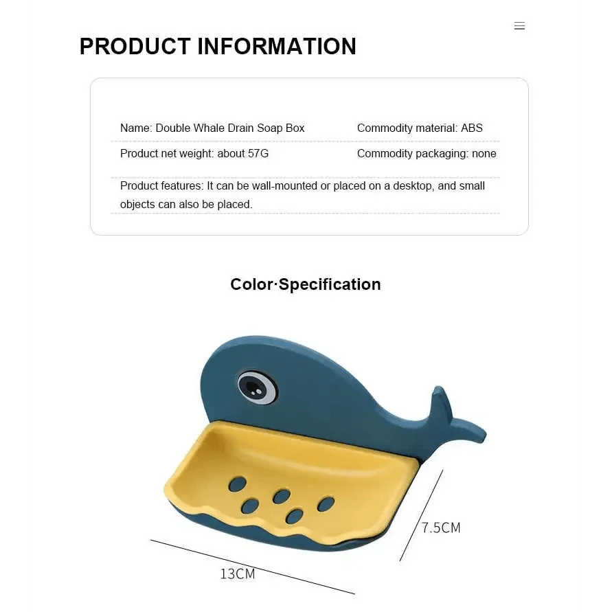 Soap Rack No Drilling Wall Mounted Drain Non Perforated Double Layer Holder Sponge Dish Accessories Magic Soap Dishes Bathroom Cute Soap Dish for Kids Plastic Self Draining Soap Holder for Shower Wall Cartoon Hanging Bathroom Soap Tray with Suction Cup