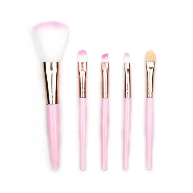 Soft And Cute 5Pcs Makeup Brushes Set Eye Shadow Eyebrow Eyeliner Blush Loose Foundation Powder Professional Lip Women Cosmetic Tools