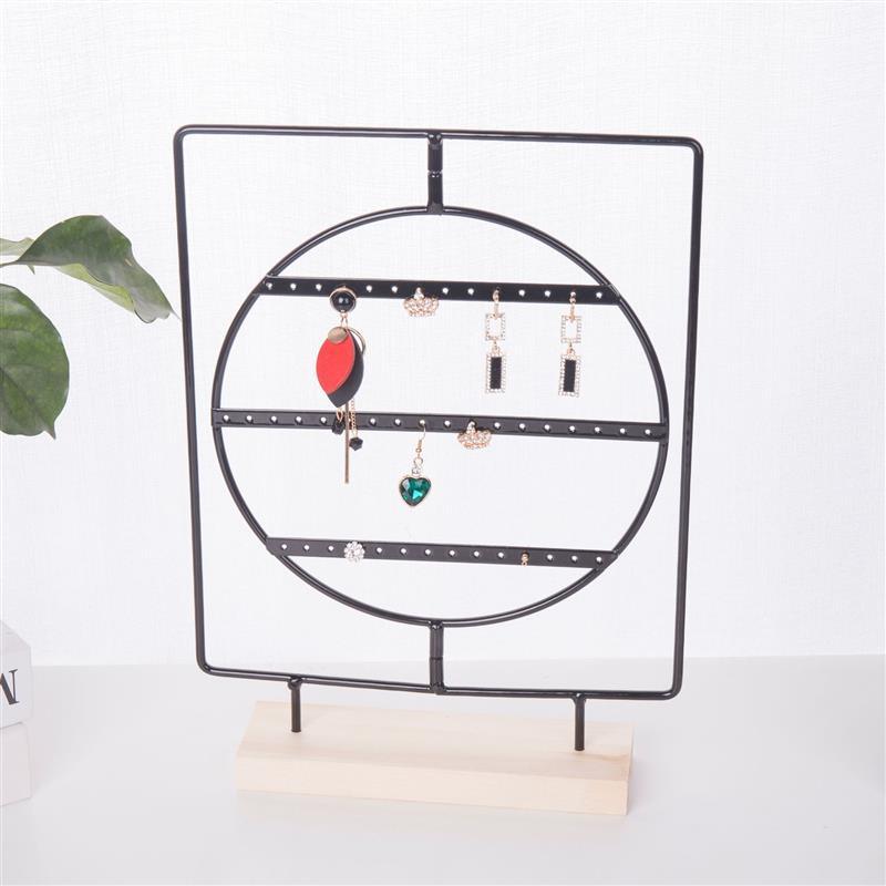 Stand Jewelry Display Organizer Earrings Pendants Bracelets Jewelry Holder With Wooden Base Earrings Storage Rack Metal Jewelry Storage Stand Necklace Rack Ornaments Display Stand Shopping Earring Stand