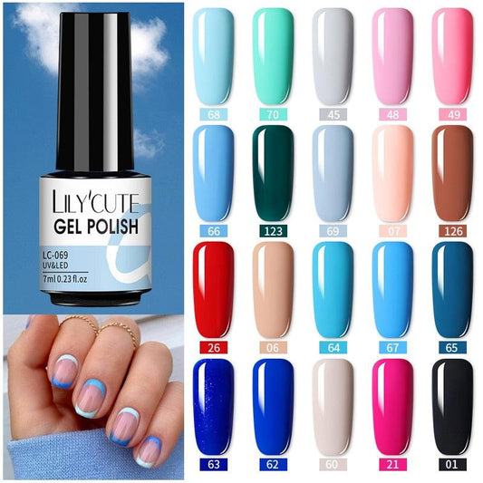 Stylish Blue Womens Nail Gel Polish Permanent UV Gel Popular High Quality Colorful Nail Polish Gel For Girls
