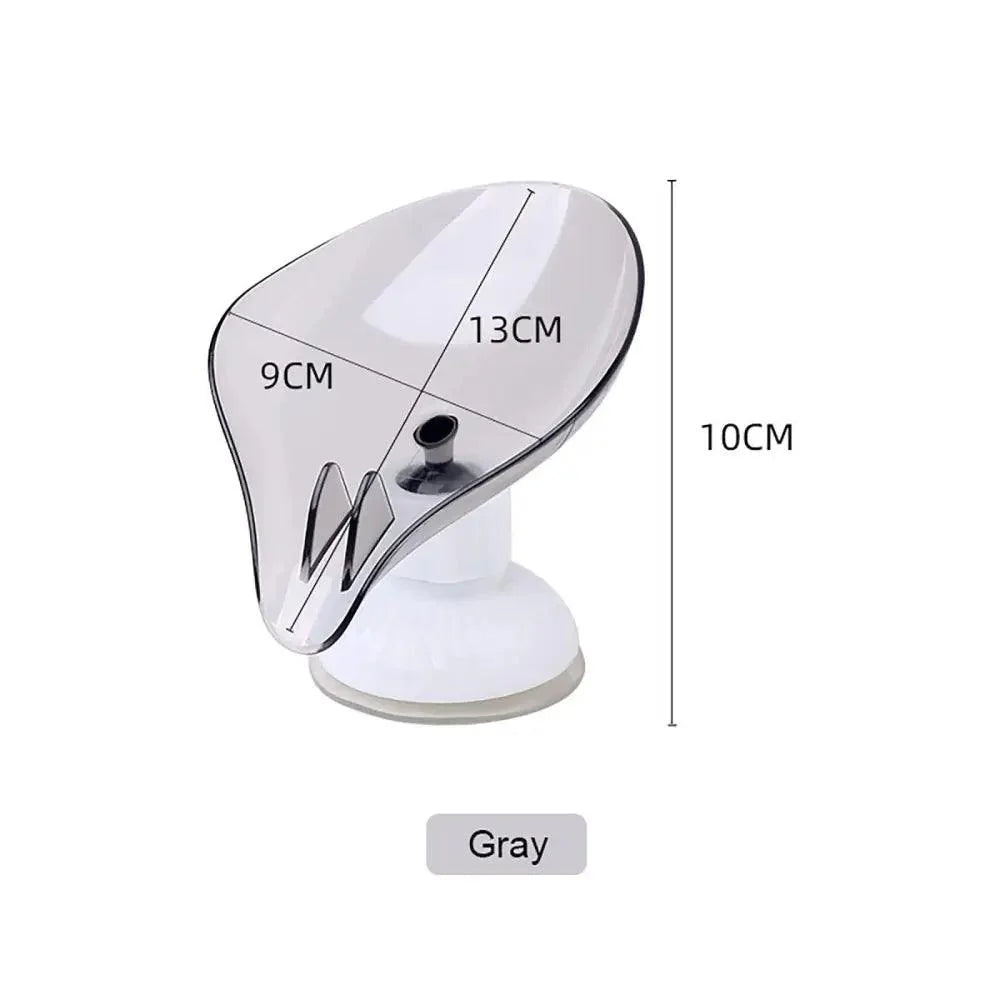 Suction Cup Soap Dish Holder Leaf-Shape Self-Draining Soap Saver Box Not Punched for Shower Bathroom Kitchen Soap Dishes Sponge Container with Suction Cup Leaf Shape Self Draining for Bathroom Kitchen Sink