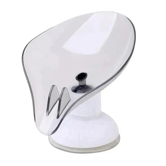Suction Cup Soap Dish Holder Leaf-Shape Self-Draining Soap Saver Box Not Punched for Shower Bathroom Kitchen Soap Dishes Sponge Container with Suction Cup Leaf Shape Self Draining for Bathroom Kitchen Sink
