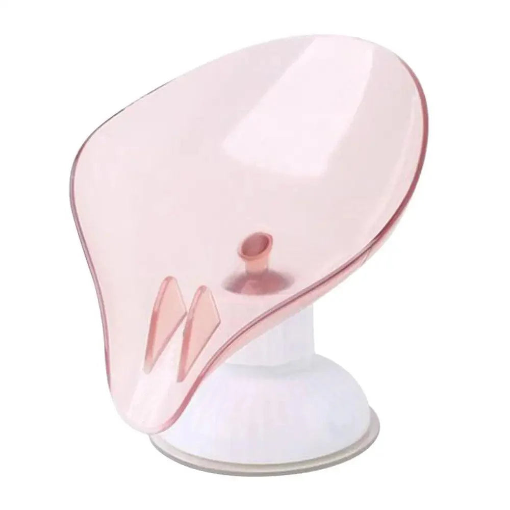 Suction Cup Soap Dish Holder Leaf-Shape Self-Draining Soap Saver Box Not Punched for Shower Bathroom Kitchen Soap Dishes Sponge Container with Suction Cup Leaf Shape Self Draining for Bathroom Kitchen Sink