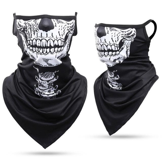 Summer Breathable Mesh Skull Hunting Cycling Bandana Sport Half Face Cover Mask Running Hiking Skiing Triangle Neck Warmer Scarf Motorcycle Protect Cycling Face Mask Anti-UV Neck Hood Half Face Breathable Dustproof Headband Triangle Sport Scarf