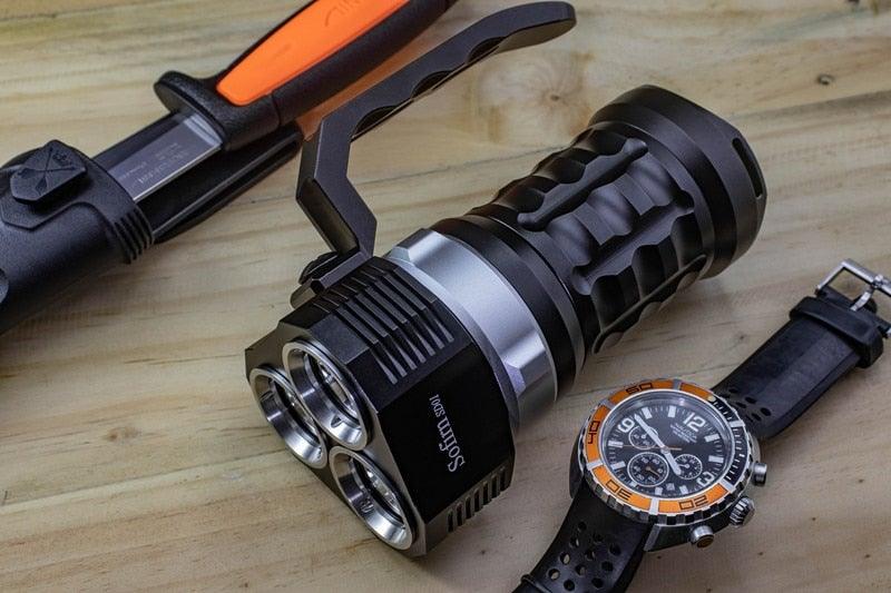 Super Bright High Lumen Underwater and Powerful Waterproof  LED Torchlight with Magnetic Control Switch Diving Light Dive Flashlight For Camping Hiking Running Jogging Diving Household Use