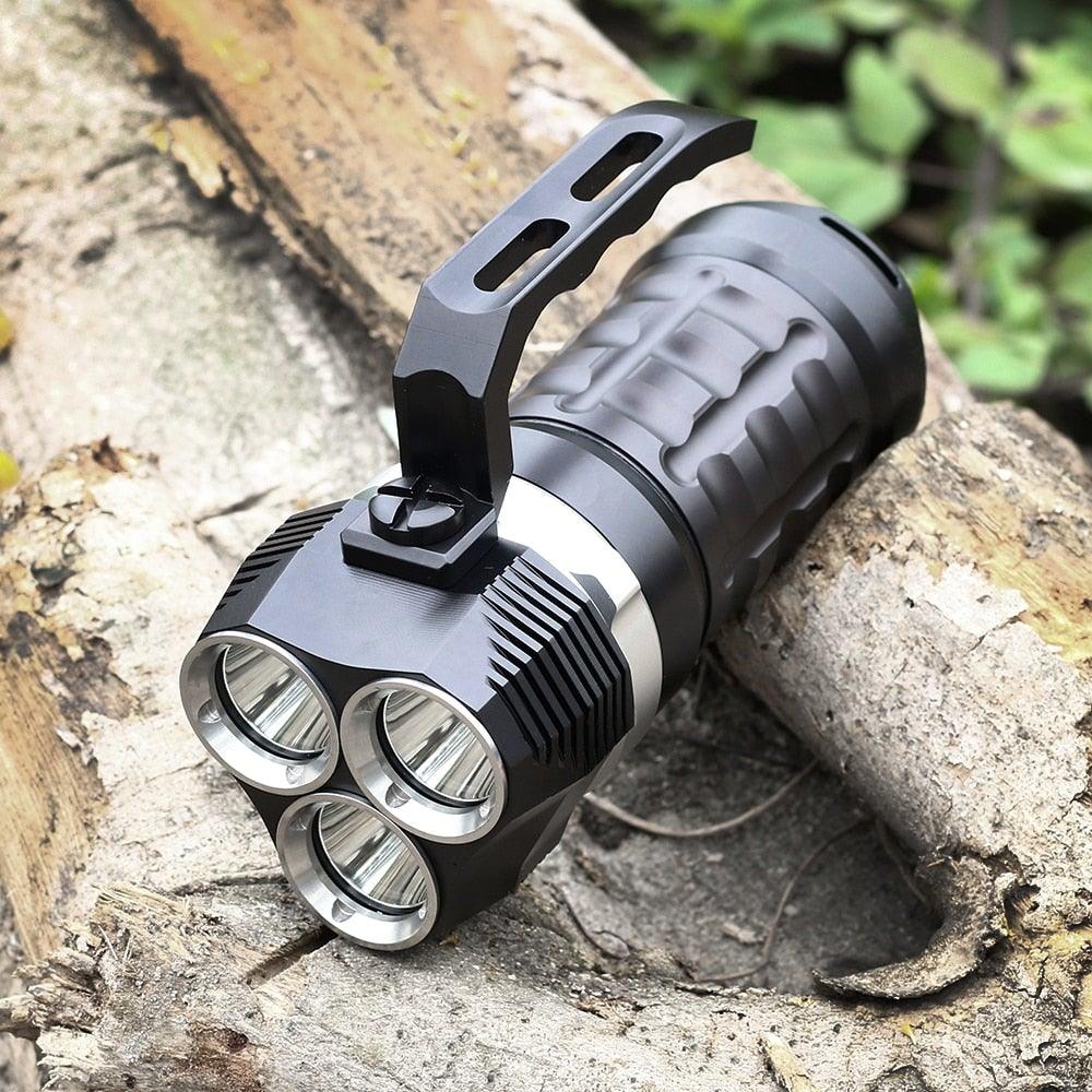 Super Bright High Lumen Underwater and Powerful Waterproof  LED Torchlight with Magnetic Control Switch Diving Light Dive Flashlight For Camping Hiking Running Jogging Diving Household Use