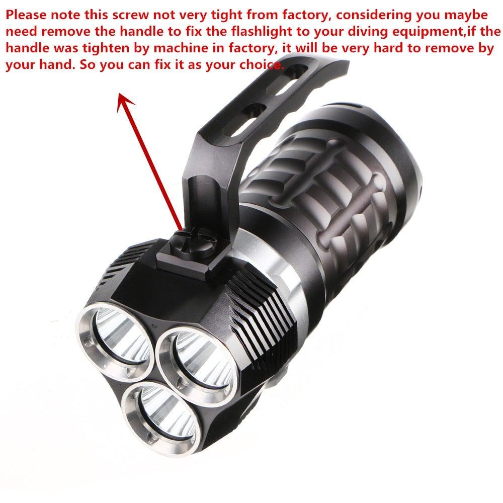 Super Bright High Lumen Underwater and Powerful Waterproof  LED Torchlight with Magnetic Control Switch Diving Light Dive Flashlight For Camping Hiking Running Jogging Diving Household Use